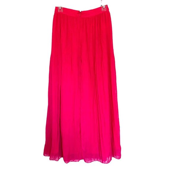 H&M Raspberry Pink Textured Zipper Waist Loose Maxi Skirt Size 4 - Picture 5 of 6